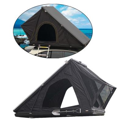 China Universal Triangle Clamshell Hard Shell Car Roof Top Tent for Outdoor Camping Dark Gray for sale