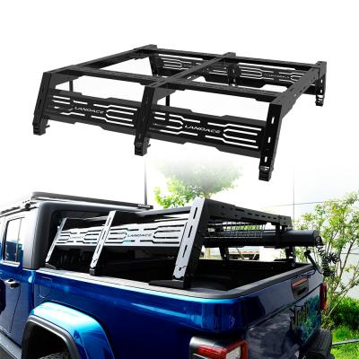 China Silver Roof Mount Organizer Aluminum Ladder Truck Bed Rack with Adjustable Design for sale