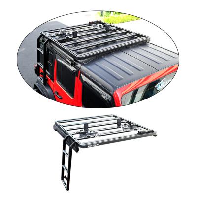 China 18-23 Wrangler Rubicon Jeep Roof Side Climbers Ladder Offroad Steel Climb Ladder for sale