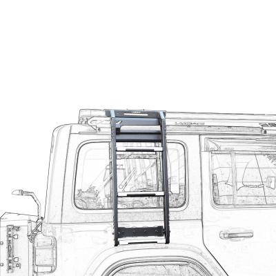 China 4x4 Auto Accessories Steel Side Door Ladder with Electrophoresis Surface Treatment for sale
