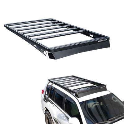 China LC79 4x4 Off Road Vehicle Roof Rack Black Powder Coated UV Stable Luggage Roof Basket for sale