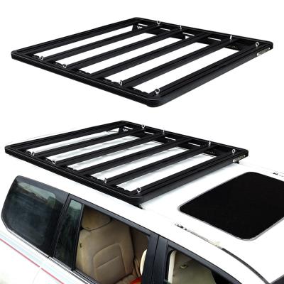 China TOYOTA LC 200 Flat Roof Racks Lightweight Aluminum Alloy Tray with Backbone Mounting for sale