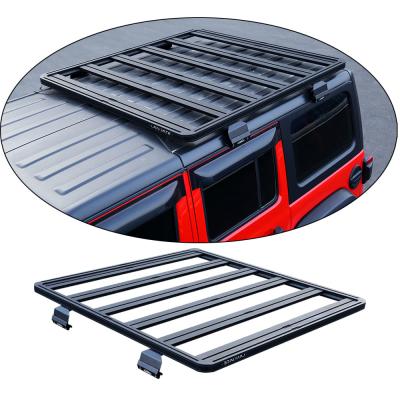 China Adjustable Roof Mount Flat Rack for Jeep Wrangler JK JL 300kg Load Capacity for sale