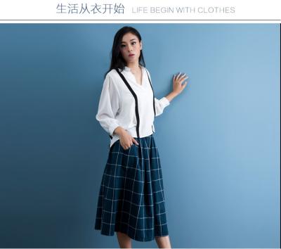 China cotton blue & white gingham dress fashionable n casual for sale