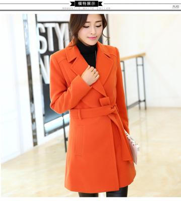 China 2016 fashion women turn-down collar polyester coat elegant coats for sale