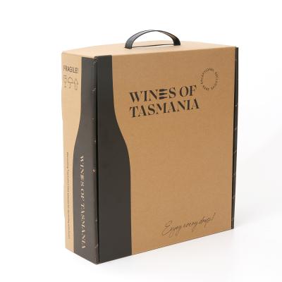 China Sturdy Single Wine Bottle Gift Box Brown Corrugated Box Packaging en venta