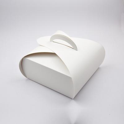 China Custom Lightweight White Cake Box With Handle Food Packaging Box en venta