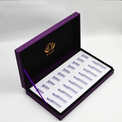 China Outer Makeup Cosmetic Packaging Boxes CCNB Wooden Hinged Kit Skincare Beauty With Ribbon Strap for sale