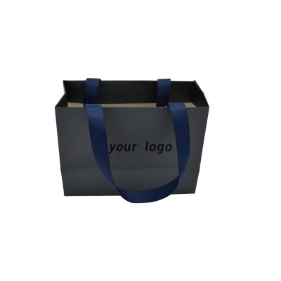 China Blue Assorted Sizes Corrugated Custom Paper Shopping Bags For Small Business for sale