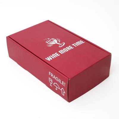 China Pantone Color Corrugated Paper Mailer Wine Shipping Box for sale