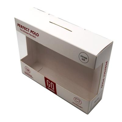 China PVC + Artpaper Clear Window Box Packaging For T - Shirt Socks for sale