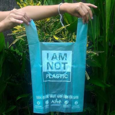 Китай Материал ПЛА сумок отброса 100% Биодеградабле пластиковый сделанный с изготовленным на заказ логотипом продается