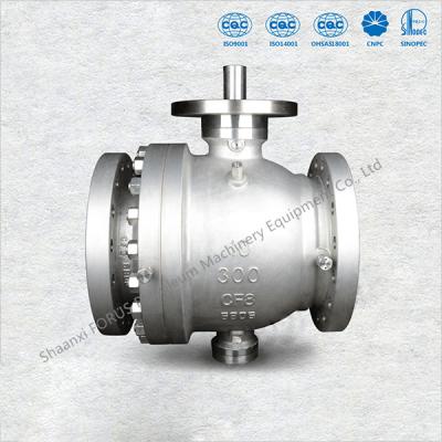 China Cast Steel Trunnion Metal Seated Ball Valve Design Self Cavity Pressure Relief for sale