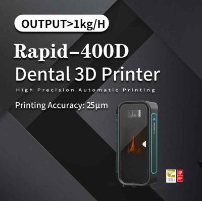 China Rapid 400D Industrial SLA 3D Printer 25um 17μM For Dental Restoration Model Printing for sale