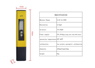 China Laboratory Digital PH Meter Pen Type For Aquarium / Pool Water , Hgih Accuracy for sale