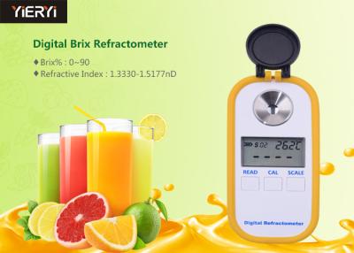 China Hand Held Pocket Digital Refractometer With Yellow LED Light Source for sale
