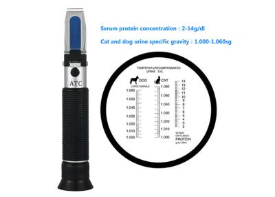 China Lightweight Hand Held Refractometer , Urine Pet Clinical Refractometer 10~30 Degrees Temp for sale