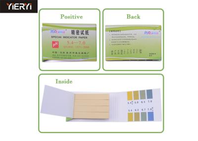 China Precision PH Indicator PH 5.4-7.0 Test Indicator Paper Litmus Strips 100PCS/BOX for sale