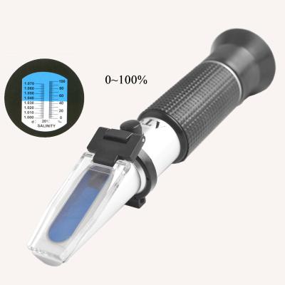 China Aluminum ATC Handheld Salinity Refractometer Brix To Specific Gravity for sale