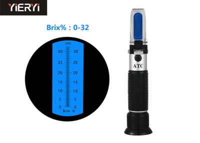 China Sugar Brix Scale Refractometer Specific Gravity Lightweight With 170mm Length for sale