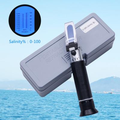 China 100 Ppt Handheld Salinity Refractometer , 1.070sg Atc Sea Gravimeter Aquarium for sale
