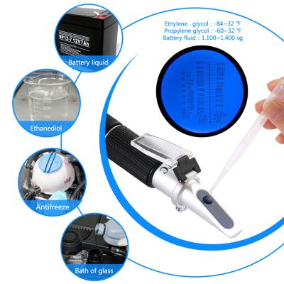 China Hand Held Optical Refractometer , Antifreeze Battery Cleaning Fluid Refractometer Atc for sale