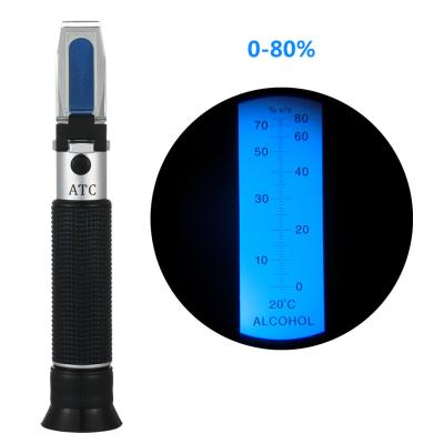China YieryiHand held 0-80% Alcohol Refractometer ATC Spirits Tester Alcoholometer for sale