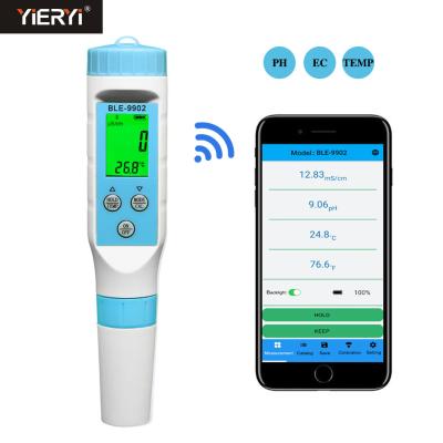 China Smart Bluetooth PH Meter EC Water Quality Tester 5 Point Automatic Calibration for sale