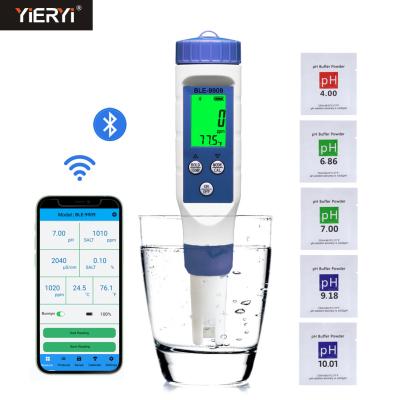 China 5 In 1 TDS Salinity Bluetooth PH Meter Digital Water Quality Monitor For Pools for sale