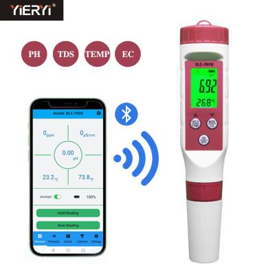 China 4 In 1 EC Pen Type Bluetooth PH Meter APP Control TDS Water Quality Detector for sale