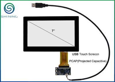 China Pantalla de panel táctil PCAP de 7 pulgadas con controlador USB ILITEK ILI2511 para pantalla de 800x480 píxeles en venta