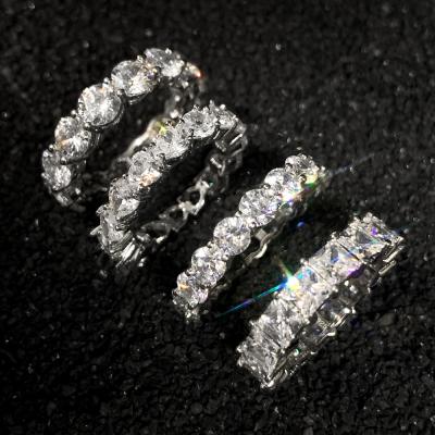China Best Selling Hip Hop Style CLASSIC Best Selling Shiny Cubic Zirconia 925 Sterling Silver High Quality Women's Ring Fine Jewelry for sale