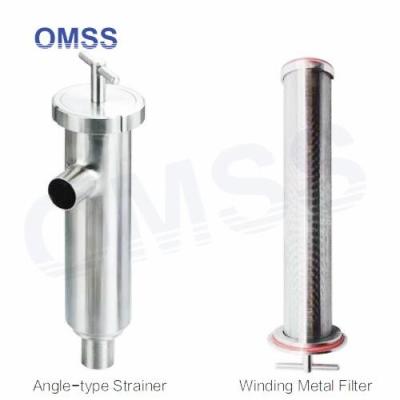 China DN20-DN200 Sanitair filter SS316 roestvrij staal gesoldeerd hoektype strainer Winding metalen filter Te koop