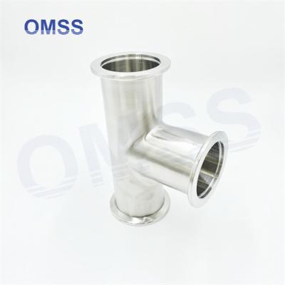 China Stainless Steel Sanitary Fittings 304 Stainless Steel Tee 7MP Pipe Clamp Tee for sale