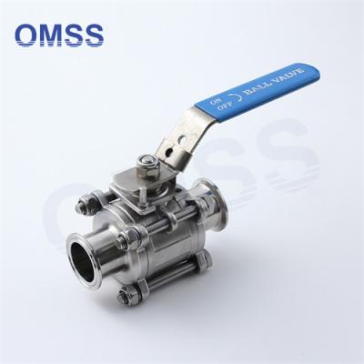 China SS304 Ball Sanitary Valve Clamped Stainless Steel Ball Npt Valve For Beverage for sale