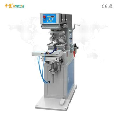 China AC220V 50Hz Twee de Drukmachine van het Kleuren Semi Automatische Stootkussen met Pendelplaat Te koop