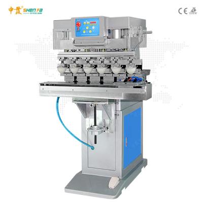 중국 여섯대 색 한 셔틀 플레이트 산업적 패드 인쇄 기계 판매용