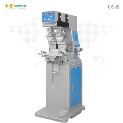 China Één Kleur Twee de Drukmachine van het Stootkussens Semi Automatische Stootkussen met Pendelpost Te koop