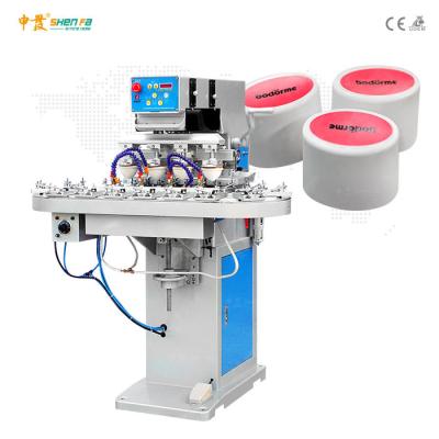 China 4 Color 6000pcs/Hr Semi Automatic Pad Printing Machine With Conveyor for sale