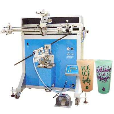 China Oval Cup Conus Water Round Bottle Plastic Silk Screen Printer Serigraphic Machine for sale