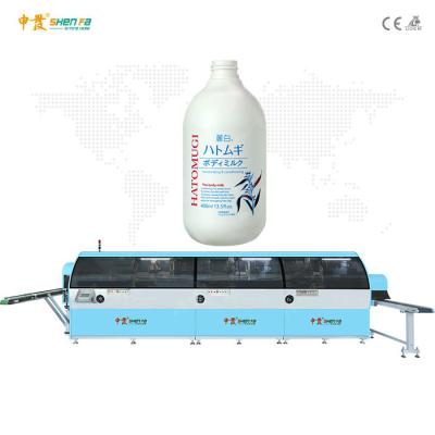 China 3 Color Automatic Blanking Silk Screen Printing Machine For Shampoo Lotion Bottle for sale