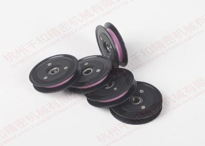 China Pink color Roller plastic cable pulley with high speed  bearing , 95% AL2O3 materials for sale