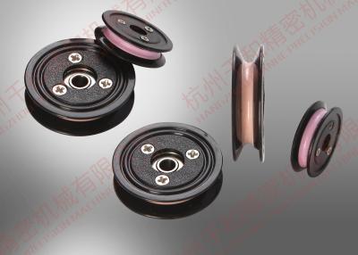 China Plastic Flanged Ceramic Wire Guide Pulley cable pulley wheels with bearings for sale