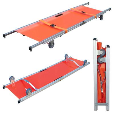 China 4 Wheels Foldable Stretcher Aluminum Alloy Flat Simple Stair Wheeled 350lb for sale