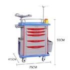 China 190CM Anesthesia Medical Cart Trolley On Wheels ABS Plastic à venda