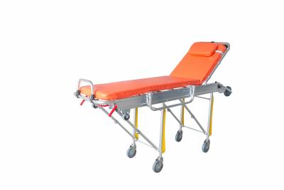 China 190 X 55 X 92CM Folding Ambulance Stretcher Trolley 40kg Height Adjustable Automatic Boarding for sale