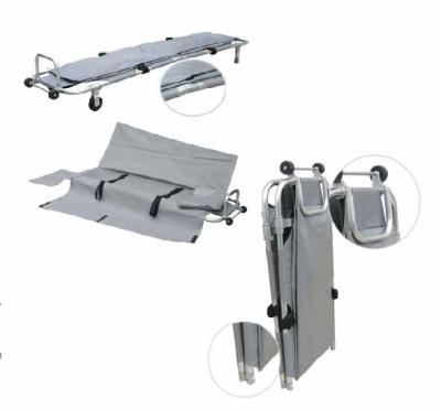 China Emergency Folding Funeral Body Stretcher for Ambulance with Wheels 185 X 48 X 21CM Grey for sale