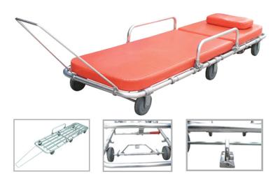 中国 アルミ合金の救急車の伸張器のトロリー6つの車輪との忍耐強い輸送のための手動緊急の伸張器のカート 販売のため