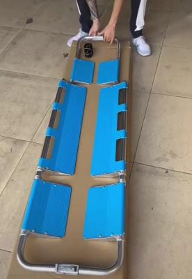 China Blue 210cm 44cm Ambulance Collapsible Scoop Stretcher With Straps Manually Operated for sale