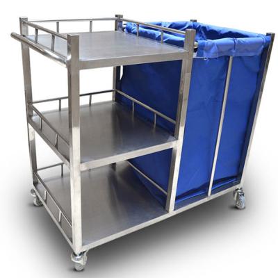 China 900MM Hospital Equipment Stainless Steel Dirty Linen Medical Waste Trolley with Wheels for sale